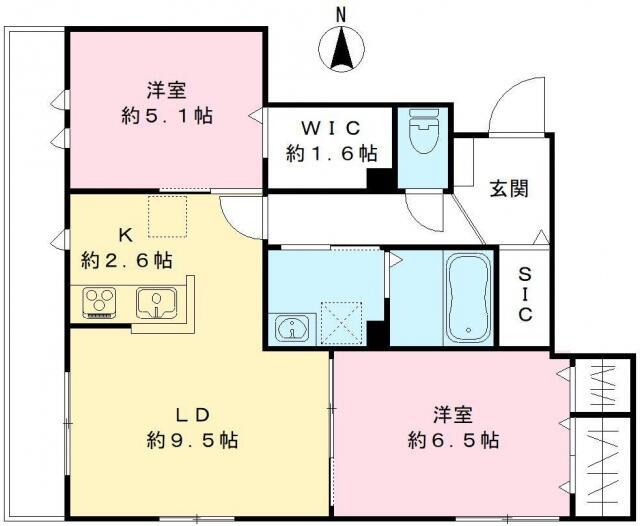 大田区西六郷のマンションの間取り