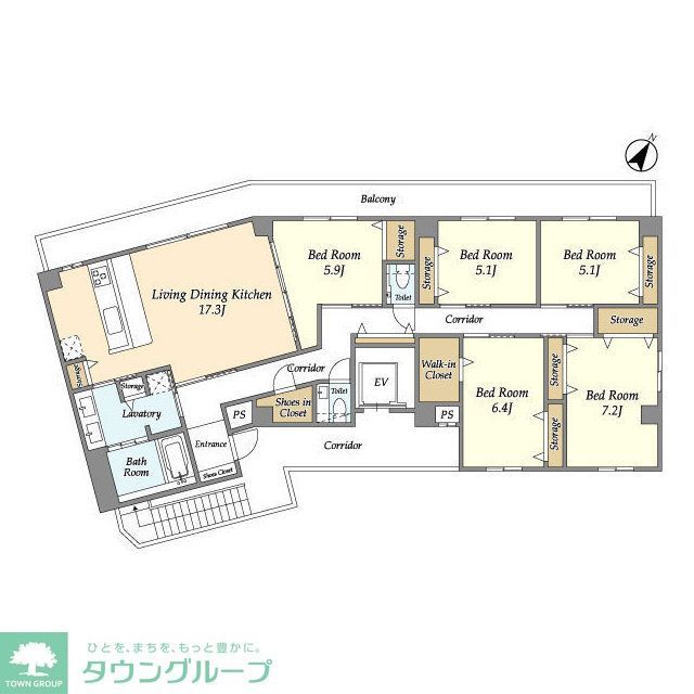 荒川区荒川のマンションの間取り