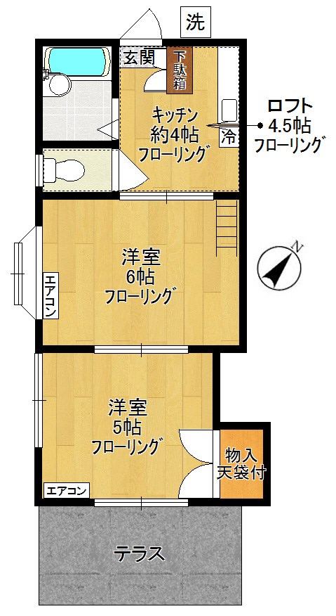 川崎市多摩区登戸のアパートの間取り