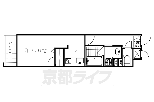 京都市東山区遊行前町のマンションの間取り