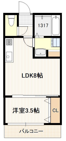 廿日市市桜尾本町のアパートの間取り