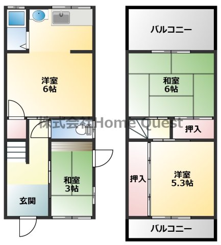 山城町3丁目貸家の間取り写真