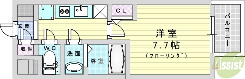 プレサンスNEO上新庄PRIMECRUISの間取り写真
