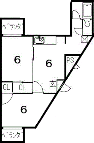 京都市西京区桂浅原町のマンションの間取り