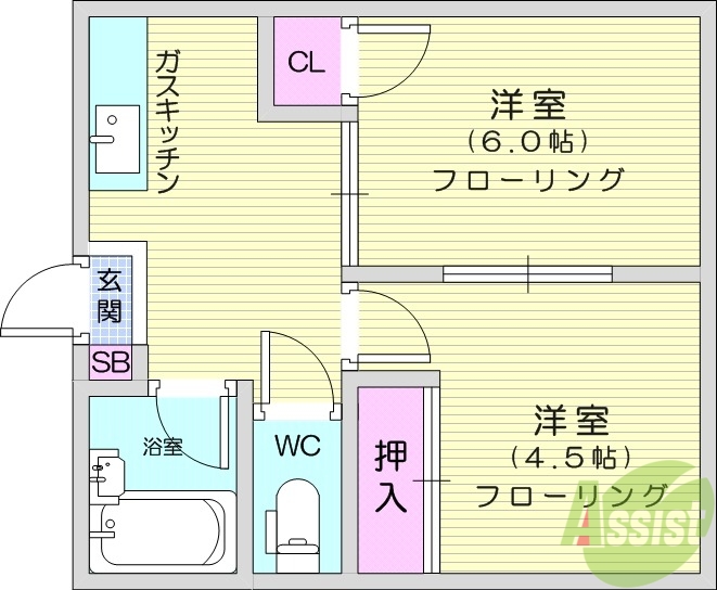 コーポ新苑の間取り