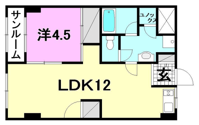 松山市東一万町のマンションの間取り