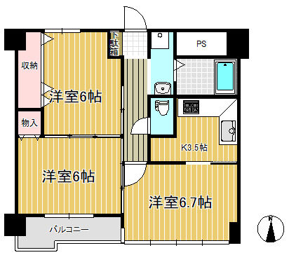 ベルソーレ支倉の間取り