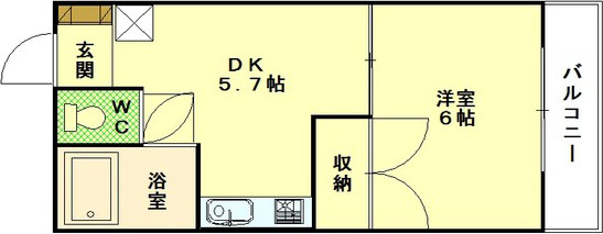 広島市中区白島九軒町のマンションの間取り