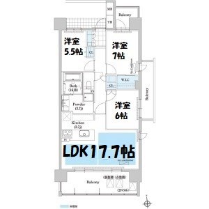 エスティメゾン萱場の間取り