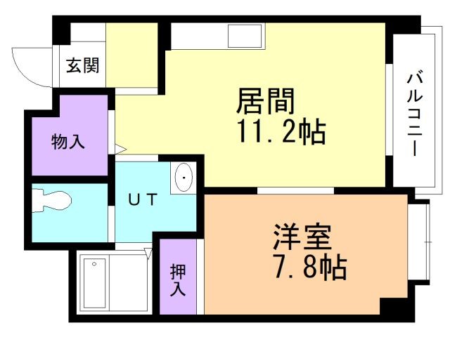 函館市松風町のマンションの間取り