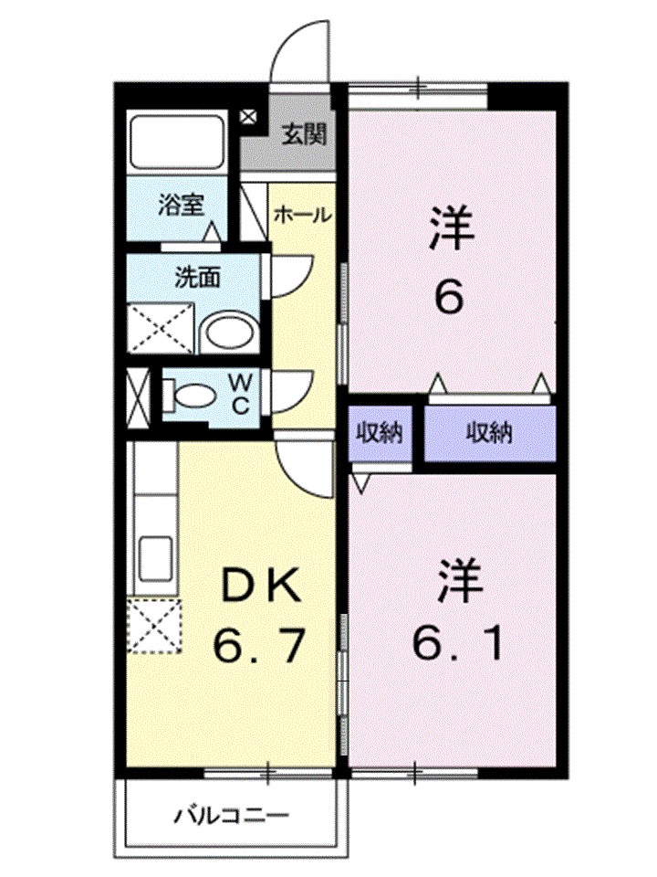 シャルマン牛渕Ｂの間取り