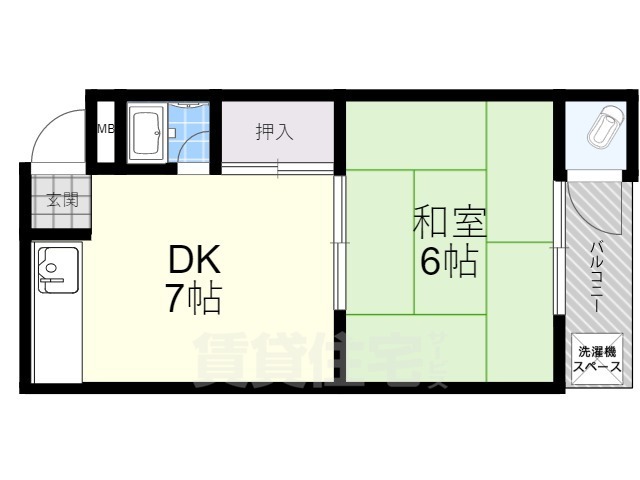 京都市伏見区向島中島町のマンションの間取り