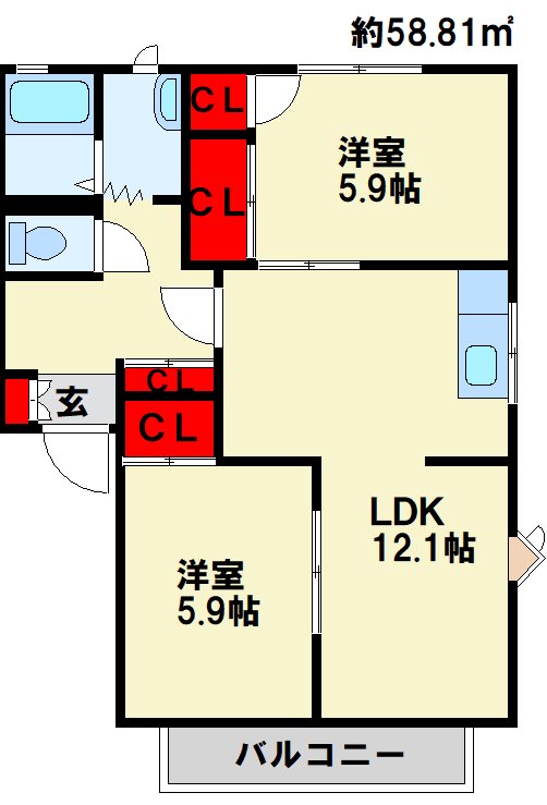 【フレグランス常盤IIの間取り】