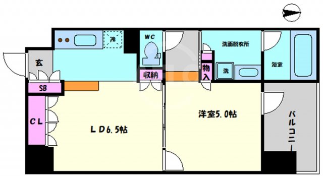 大阪市西区北堀江のマンションの間取り