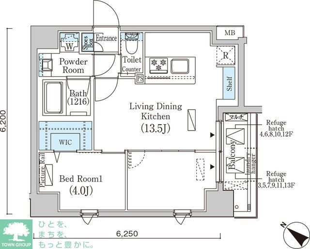 北区赤羽のマンションの間取り