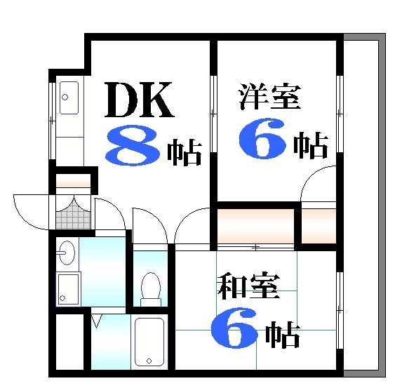 広島市南区翠のマンションの間取り