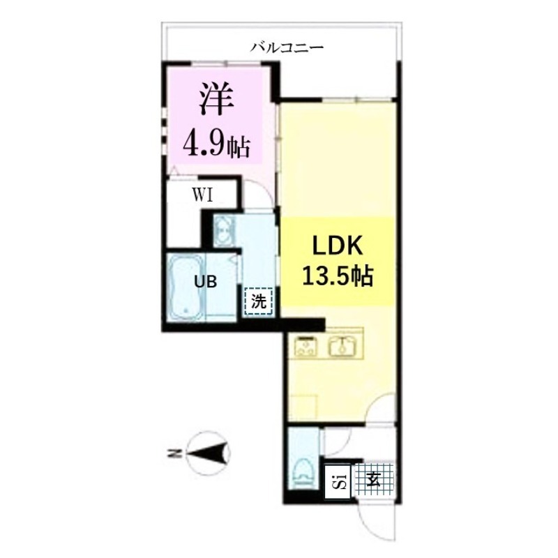 【京都市左京区新丸太町のアパートの間取り】