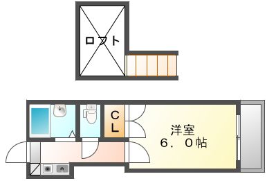 高松市春日町のアパートの間取り