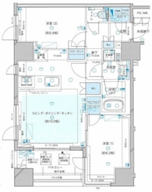 プレシス八丁堀リバーフロントの間取り