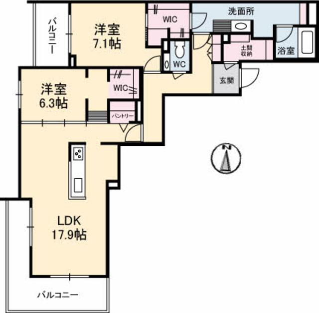 【ＣｌｏｃｈｅｔｔｅＫ（クロシェットＫ）の間取り】