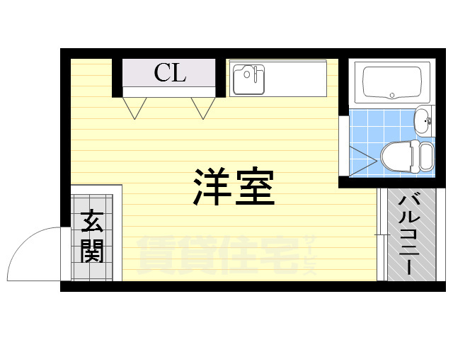 大阪市東住吉区駒川のマンションの間取り