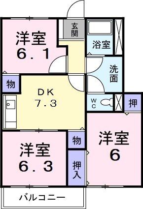 シャルマン　Ａの間取り