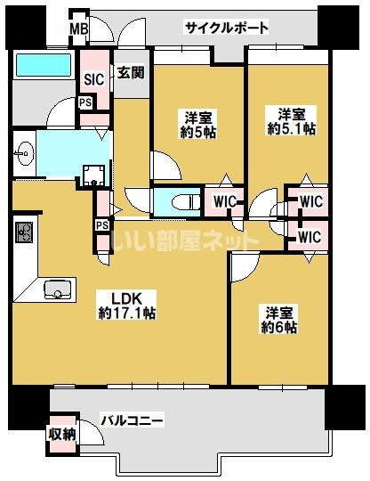 エイルマンション大分中央の間取り