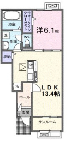 御所市大字東辻のアパートの間取り