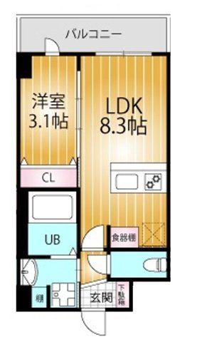 四街道市鹿渡のマンションの間取り