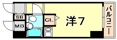 神戸市中央区割塚通のマンションの間取り