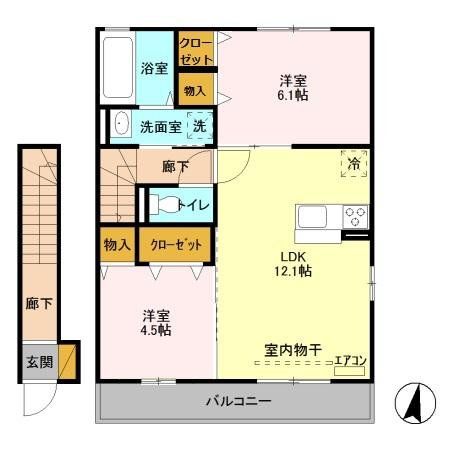 熊谷市瀬南のアパートの間取り