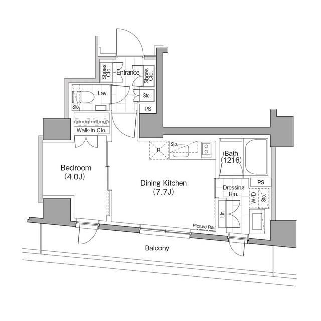 新宿区新宿のマンションの間取り