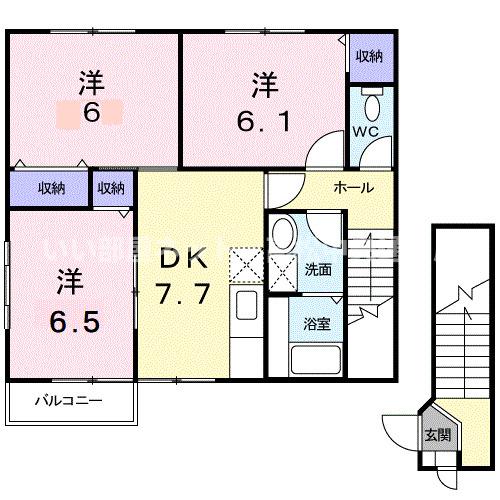 エメラルド牟礼　Ａの間取り