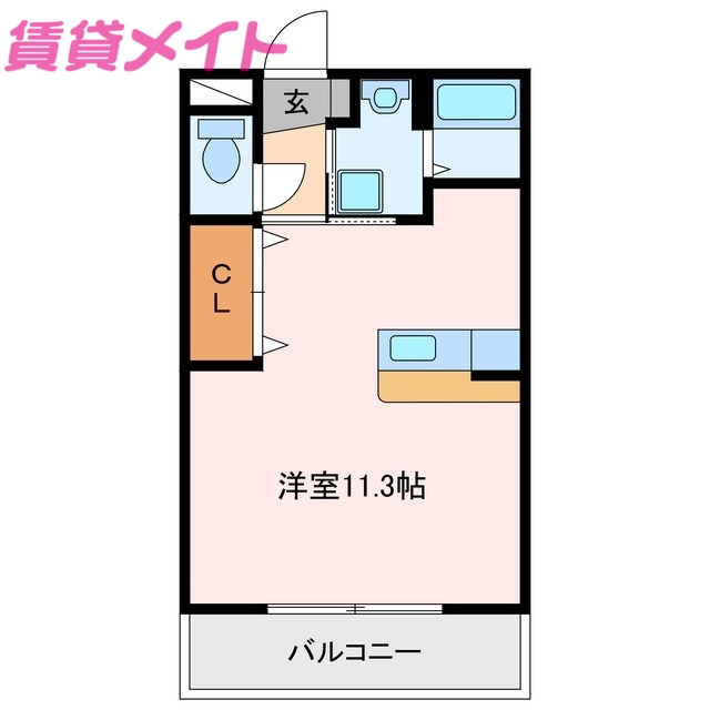 伊勢市小俣町明野のマンションの間取り