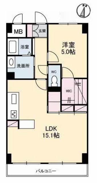 福山市南蔵王町のマンションの間取り