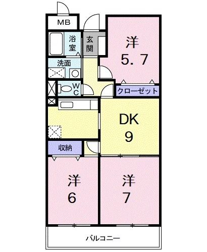 清瀬市中里のマンションの間取り