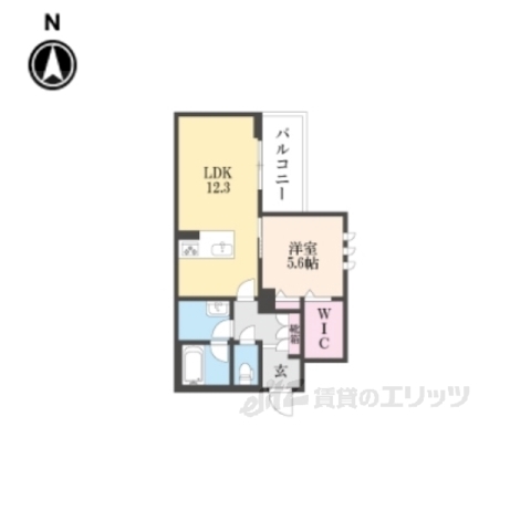 京都市右京区太秦多藪町のマンションの間取り