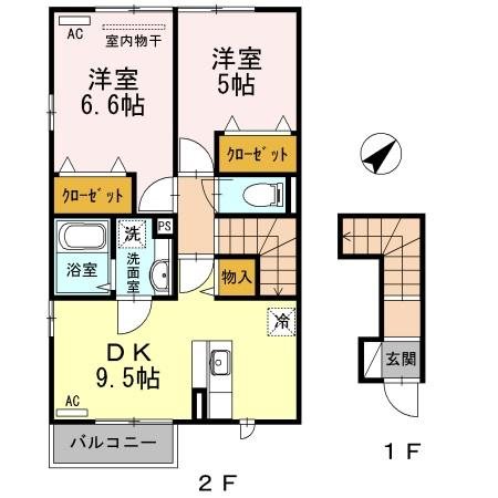 鹿児島市下福元町のアパートの間取り