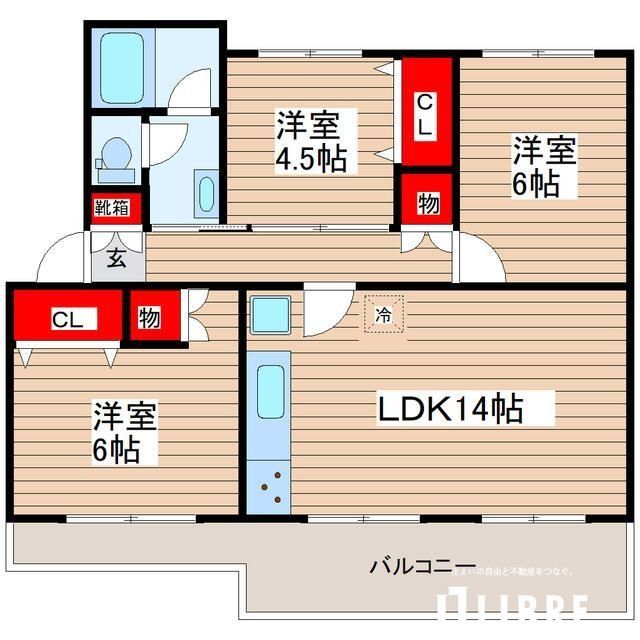 立川市幸町のマンションの間取り