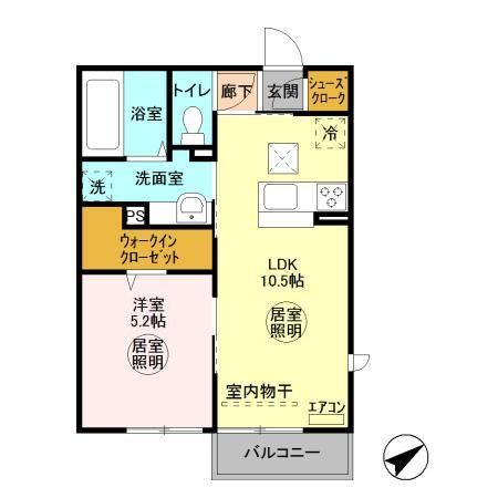 ひたちなか市大字高野のアパートの間取り