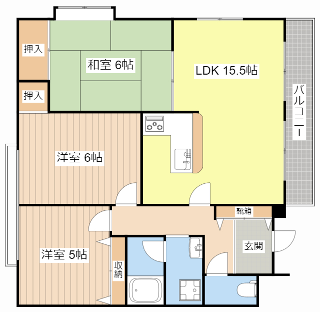 長浜市大戌亥町のマンションの間取り