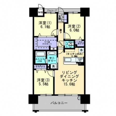 アルファステイツ倉敷鶴形IIの間取り