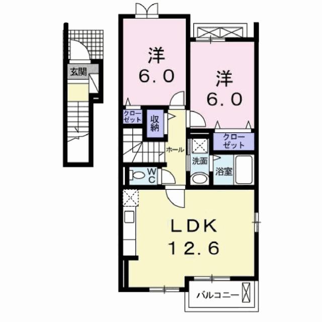 兵庫県高砂市阿弥陀町阿弥陀（アパート）の賃貸物件の間取り