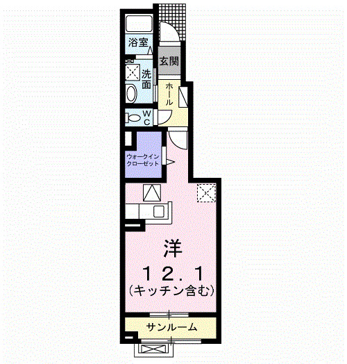 富山市太田のアパートの間取り