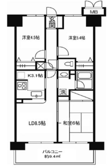 リグランド立石の間取り