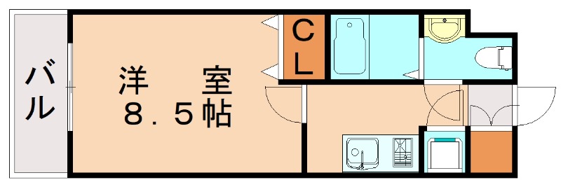 福岡市東区東浜のマンションの間取り