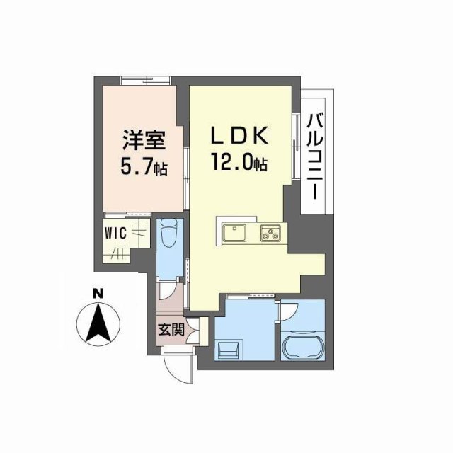 岡山市北区東島田町のマンションの間取り