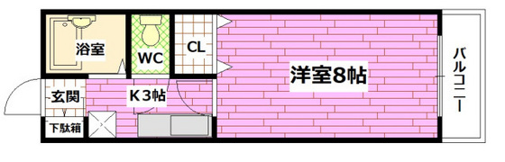 広島市東区牛田早稲田のマンションの間取り