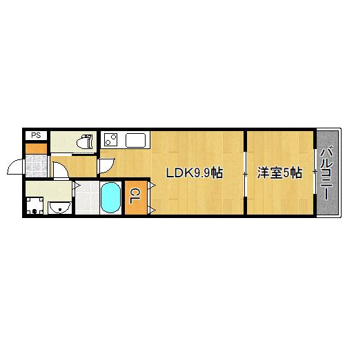 地下鉄千日前線 南巽駅 徒歩9分 3階建 築9年の間取り写真