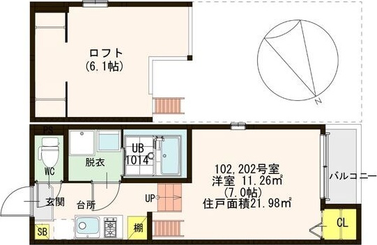 ＪＲ東海道本線 塚本駅 徒歩9分 2階建 築10年の間取り写真